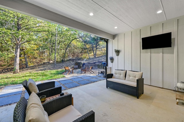 view of patio / terrace with an outdoor living space