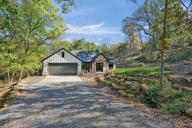 view of front of house with a garage