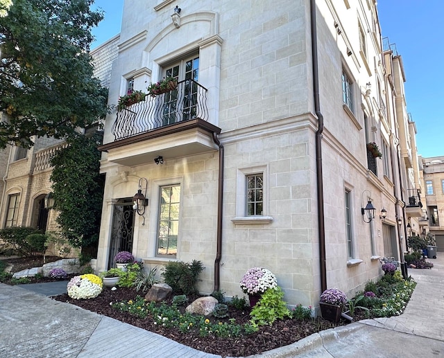 exterior space with a balcony