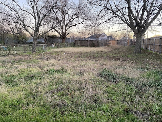 view of yard at dusk