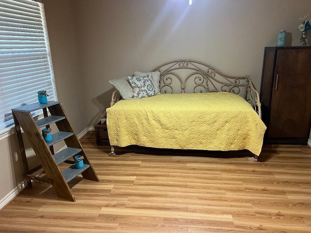 bedroom featuring light hardwood / wood-style flooring