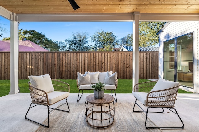 view of patio featuring an outdoor living space