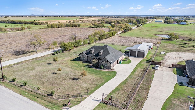 drone / aerial view with a rural view