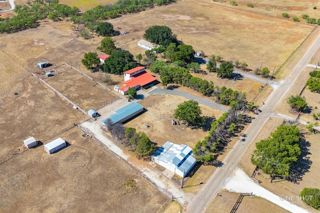 bird's eye view with a rural view