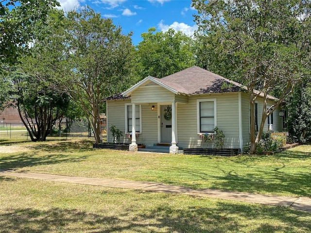 view of front of home with a front yard