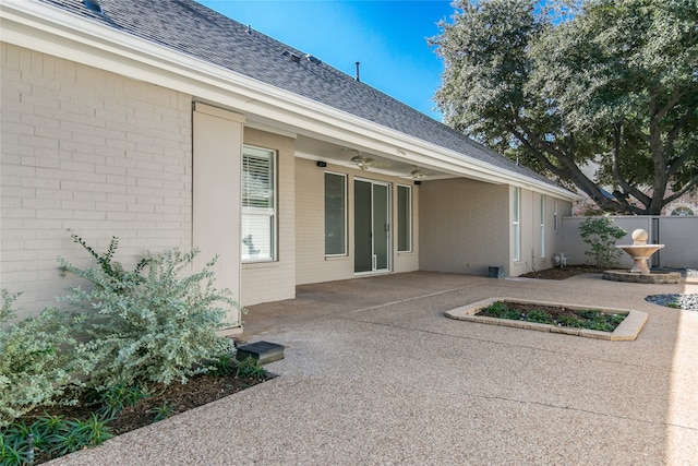 view of patio / terrace with ceiling fan