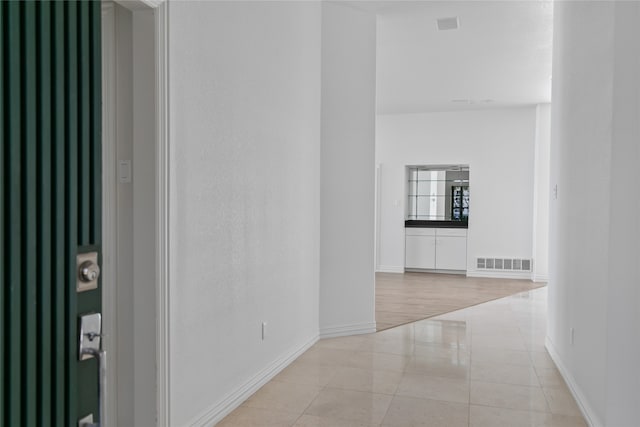 interior space with light hardwood / wood-style flooring