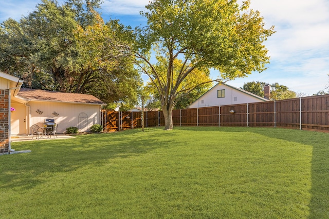 view of yard with a patio