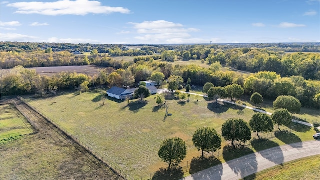 bird's eye view featuring a rural view