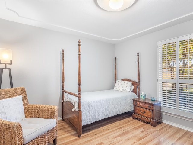 bedroom featuring light hardwood / wood-style flooring