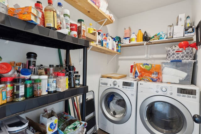 laundry area featuring washing machine and dryer