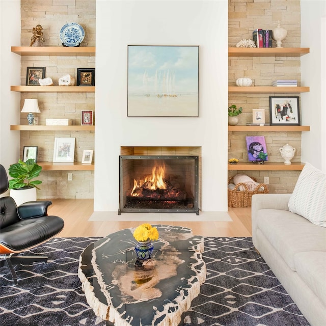 living room featuring hardwood / wood-style floors