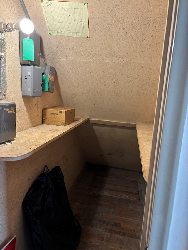 bathroom featuring wood-type flooring