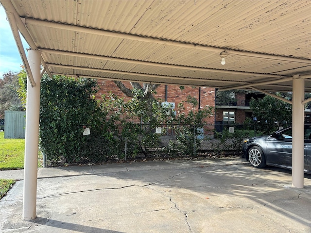 view of parking featuring a carport