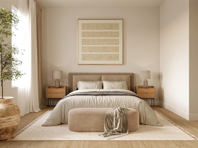 bedroom featuring hardwood / wood-style floors