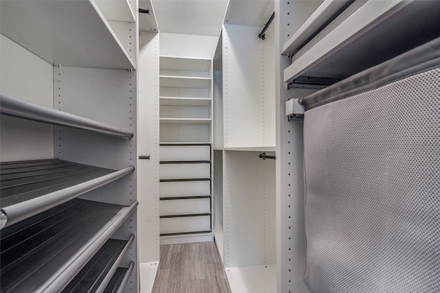 spacious closet with light wood-type flooring