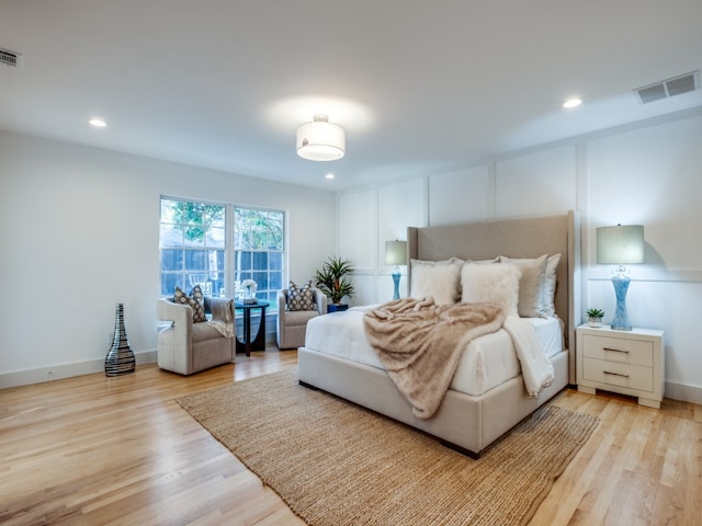 bedroom featuring light hardwood / wood-style flooring