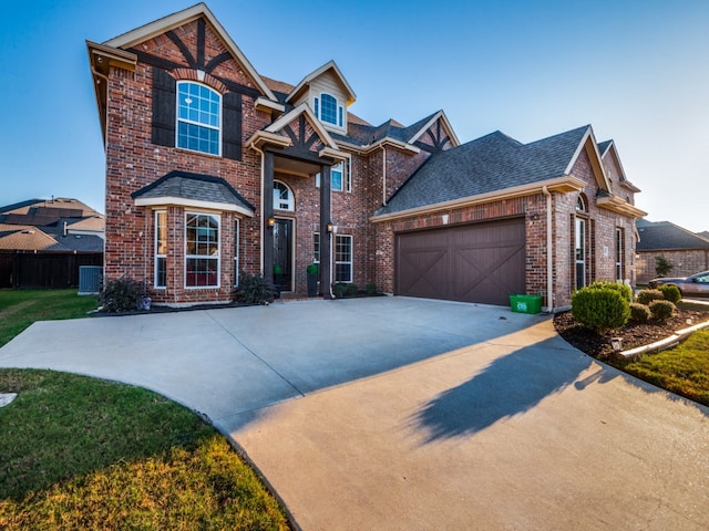 front of property with a garage