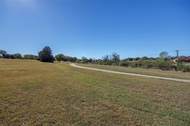 view of road with a rural view