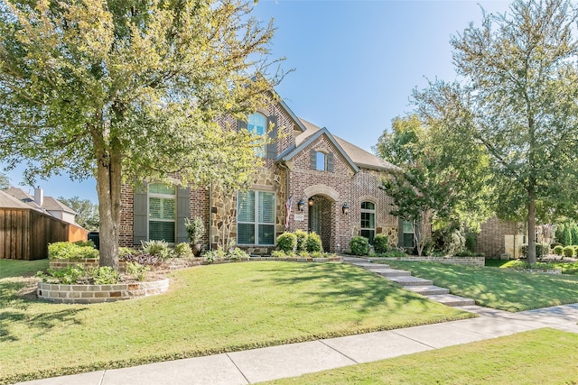 view of front of home with a front yard