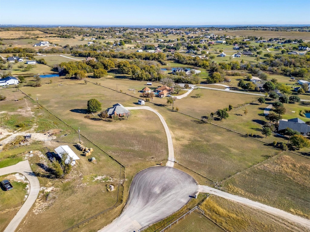 bird's eye view with a rural view