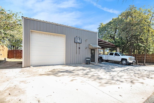 view of garage