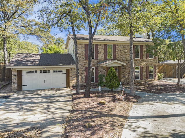 view of front of house with a garage