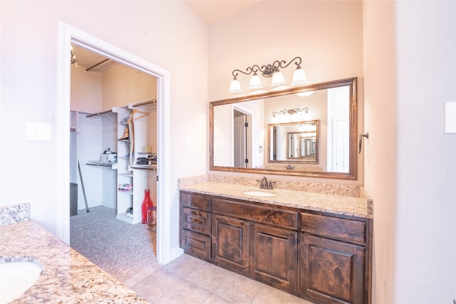 bathroom featuring vanity and tile patterned floors