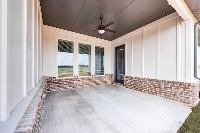 view of patio / terrace with ceiling fan