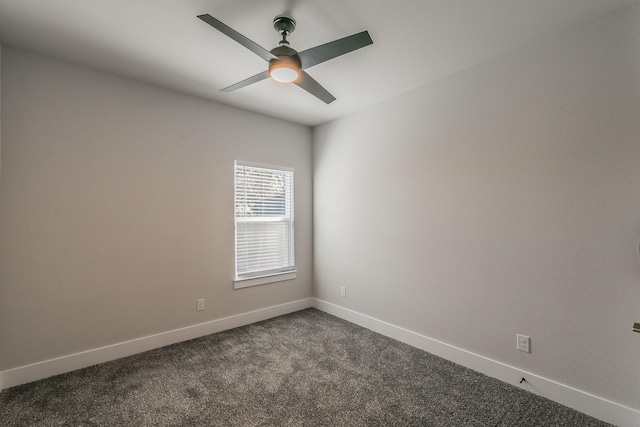 empty room featuring dark colored carpet