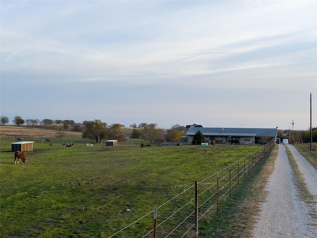 view of community with a rural view