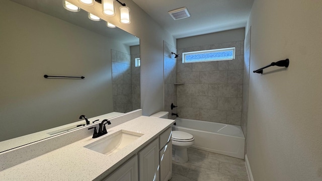11817 Serval St, Godley, TX 76044 - bathroom featuring toilet, vanity, tile patterned floors, and bathtub / shower combination