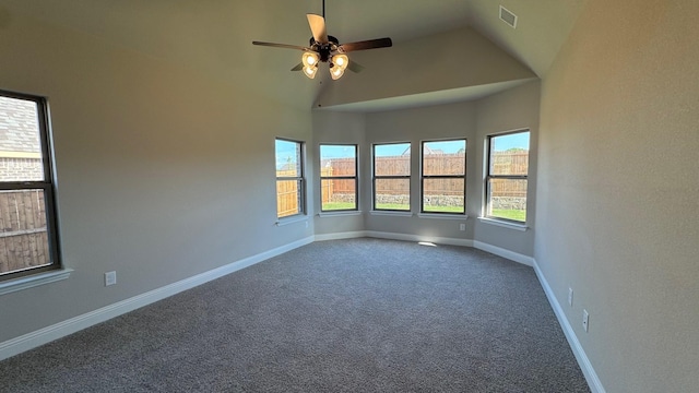 11817 Serval St, Godley, TX 76044 - carpeted spare room with a ceiling fan, baseboards, and vaulted ceiling