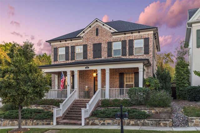 view of front of home with covered porch