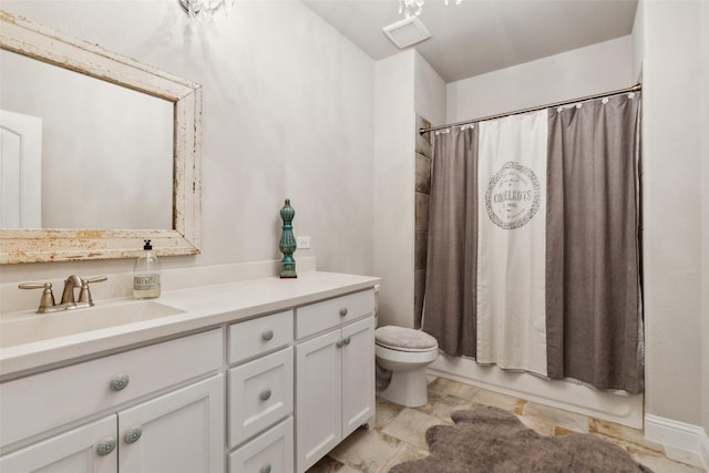 2005 Tremont Blvd, Mckinney, TX 75071 - bathroom with vanity, shower / tub combo with curtain, and toilet