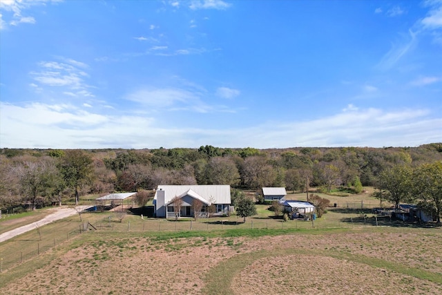 drone / aerial view featuring a rural view