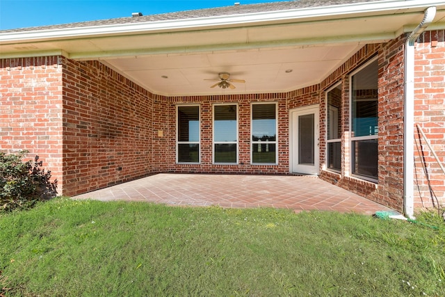 view of patio / terrace with ceiling fan