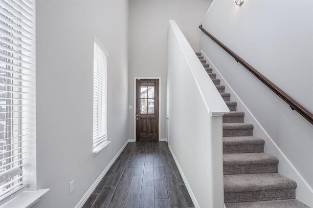 entryway featuring dark hardwood / wood-style floors