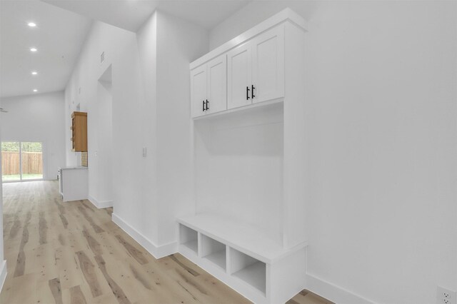 mudroom featuring light hardwood / wood-style flooring