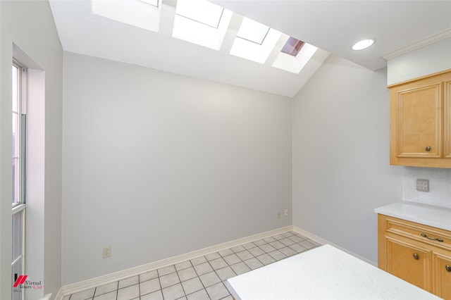 interior space featuring light tile patterned floors