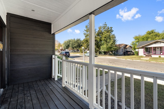 wooden terrace with covered porch