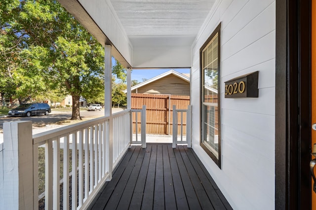 deck with covered porch