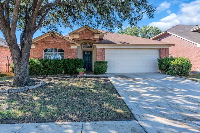 single story home with a garage