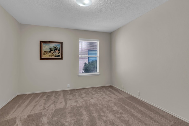 empty room featuring light colored carpet and a textured ceiling