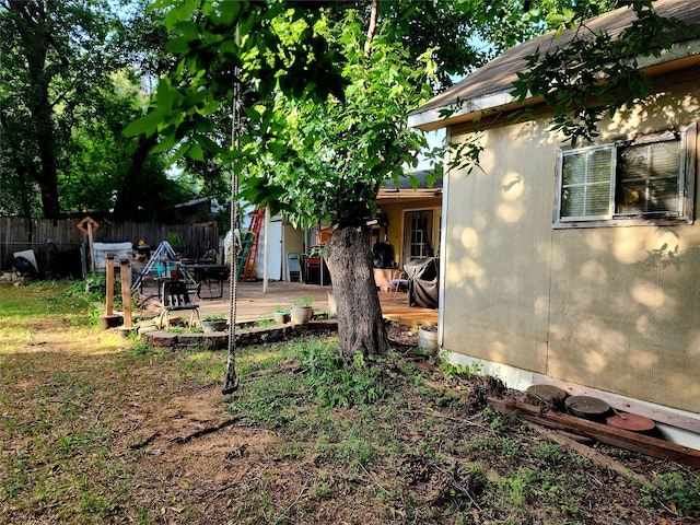 view of yard featuring a deck