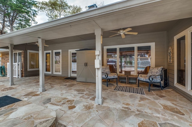 view of patio / terrace featuring outdoor lounge area and ceiling fan