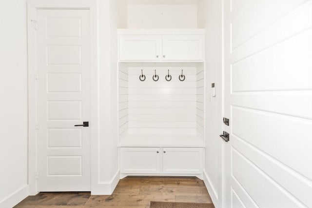 mudroom featuring light hardwood / wood-style flooring