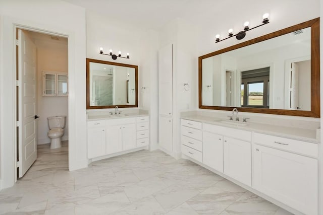 bathroom with vanity and toilet