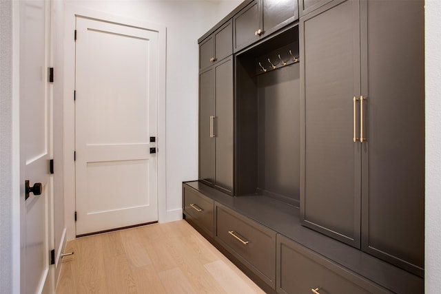 mudroom with light wood-type flooring