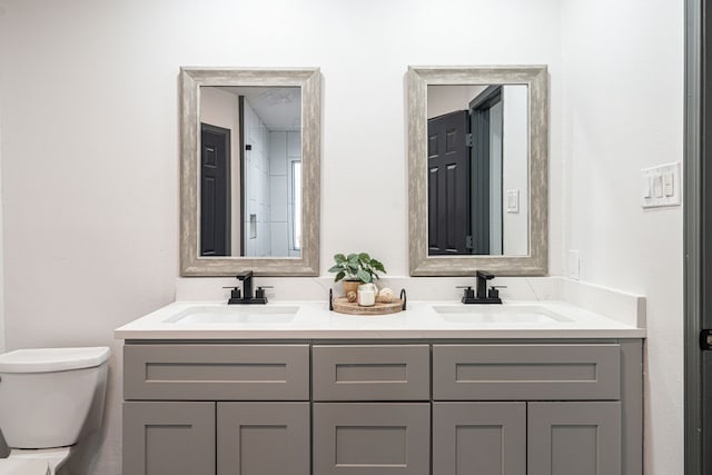 bathroom with toilet and vanity